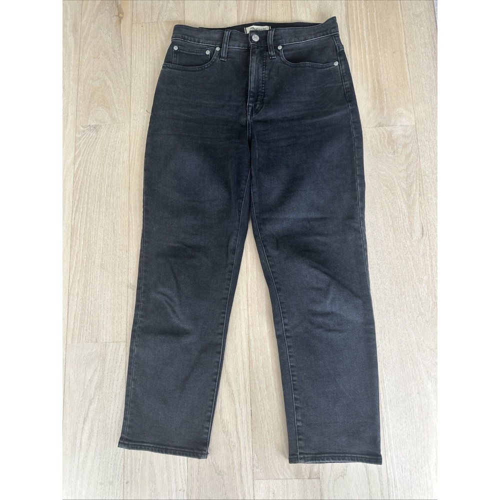 Madewell Classic Straight Jean Black Wash Women's Size 27 inseam 25"